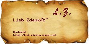 Lieb Zdenkó névjegykártya